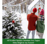 13.8 Inch Silver Christmas Burst Tree Topper Glittered 3D Burst Plastic Tree Top - Image 7