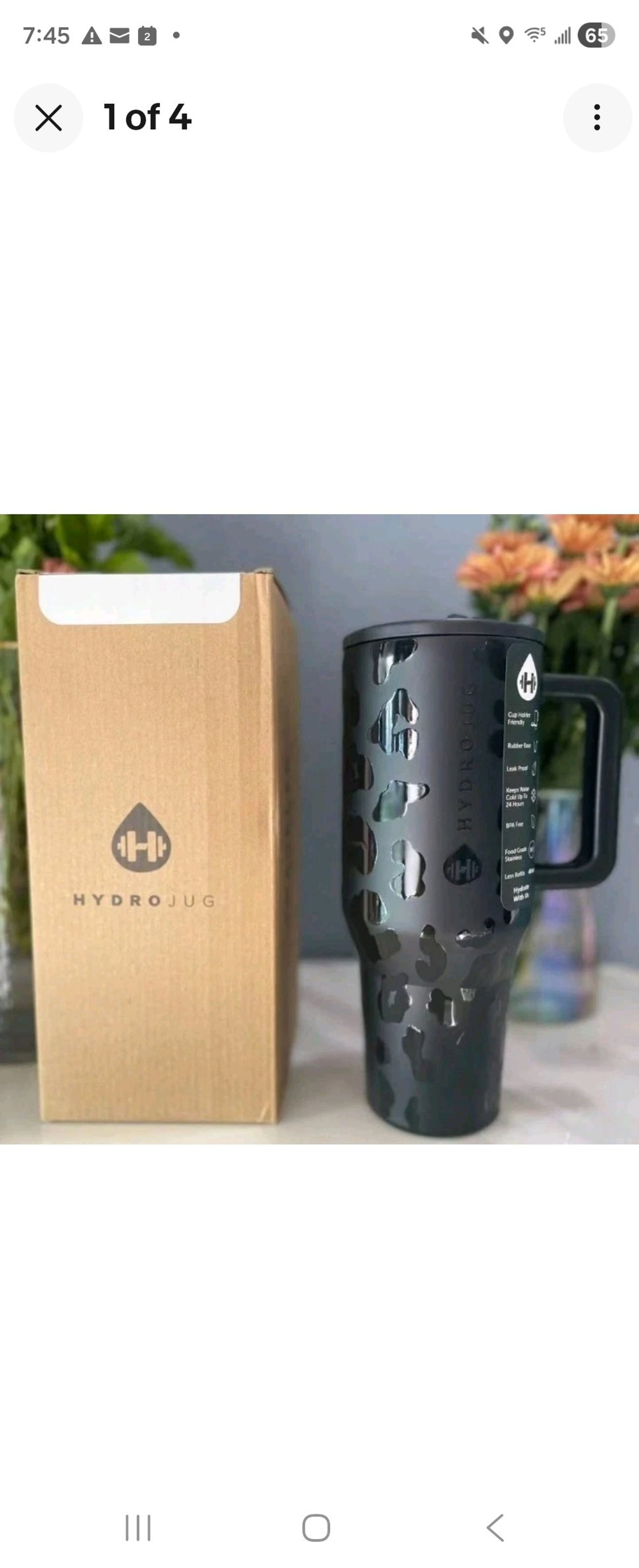 HydroJug Traveler 40oz Tumbler Black Leopard