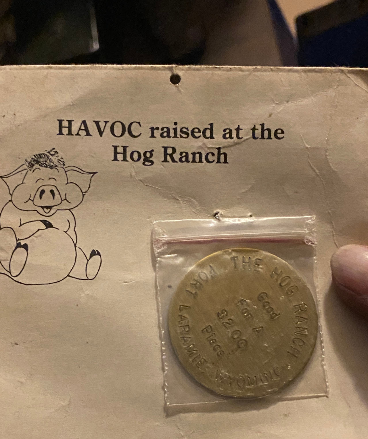 The Hog Ranch Fort Laramie $2.00 Token