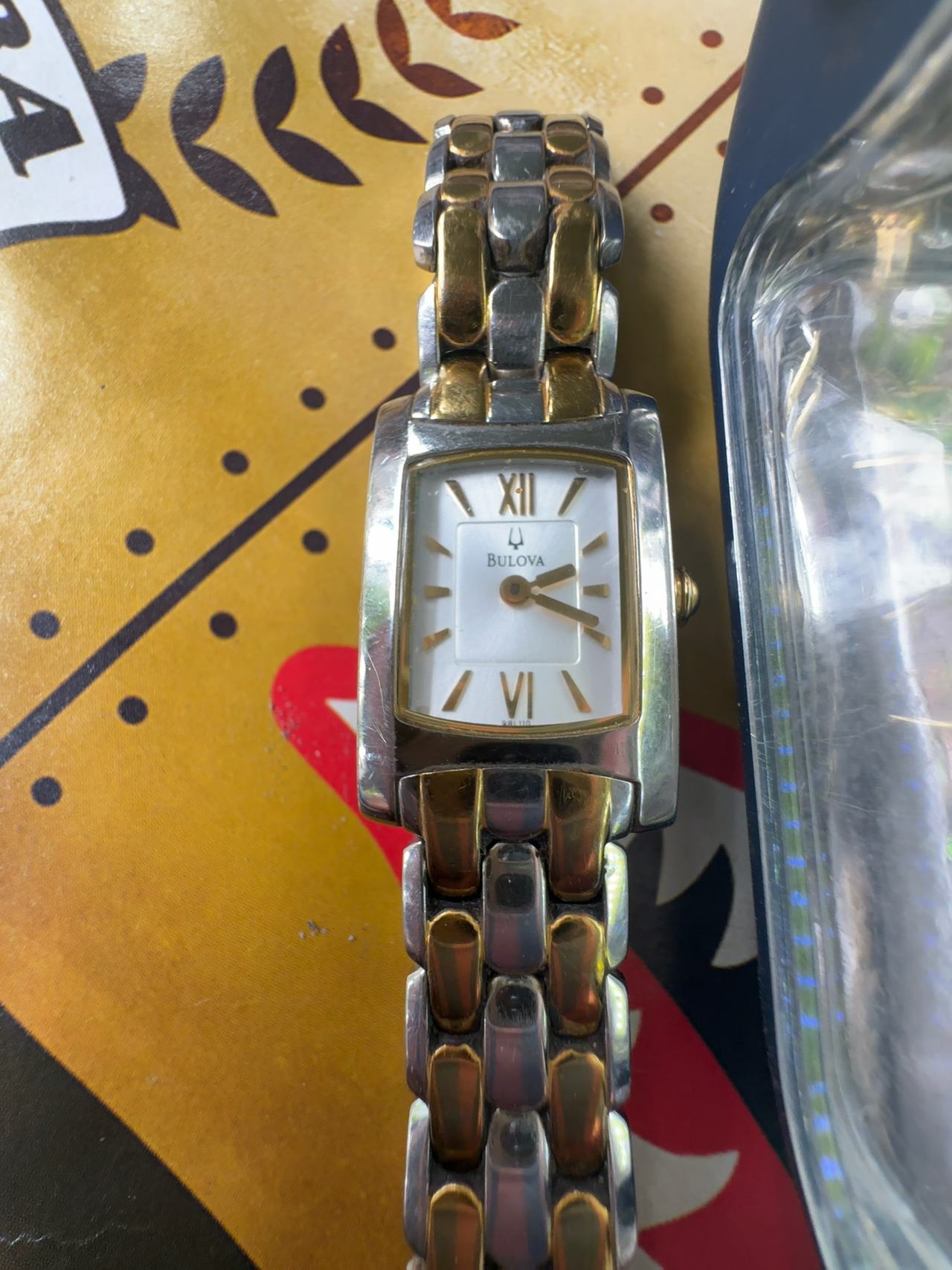 Bulova Women's Tank Watch Two-Tone Silver & Gold
