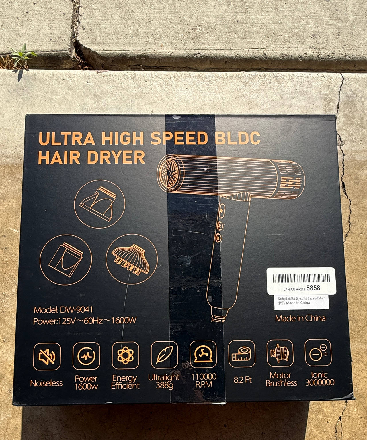 Ultra High Speed BLDC Hair Dryer DW-9041