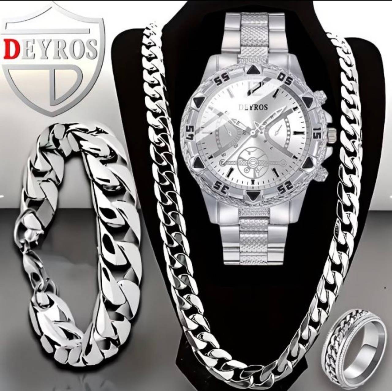 Deyros Men's Luxury Watch and Jewelry Set Inv# 3048