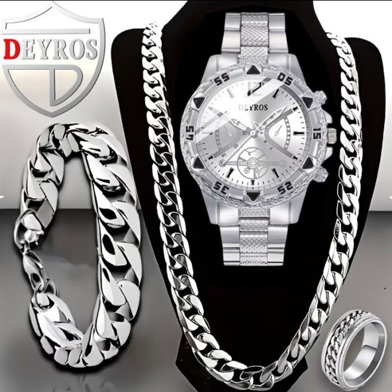 Deyros Men's Luxury Watch and Jewelry Set Inv# 3048