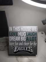 Philadelphia Eagles In This House Wooden Block Sign - Image 2