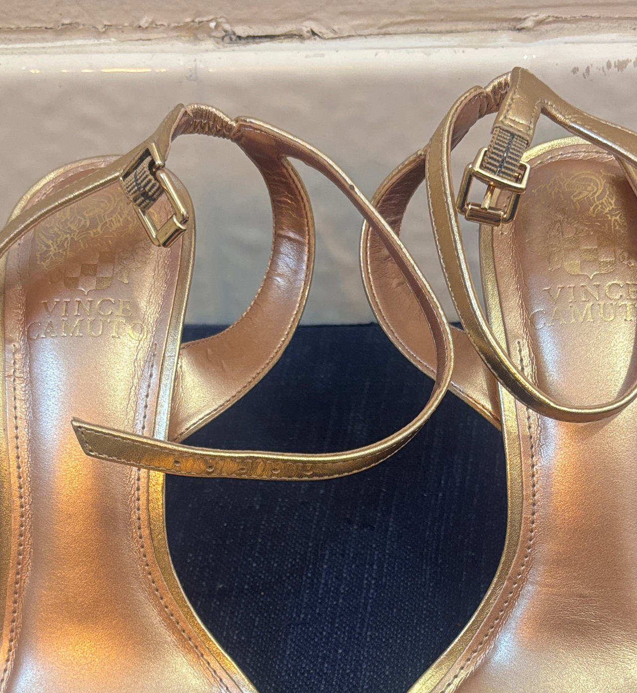 Vince Camuto Gold Metallic Slingback Heels