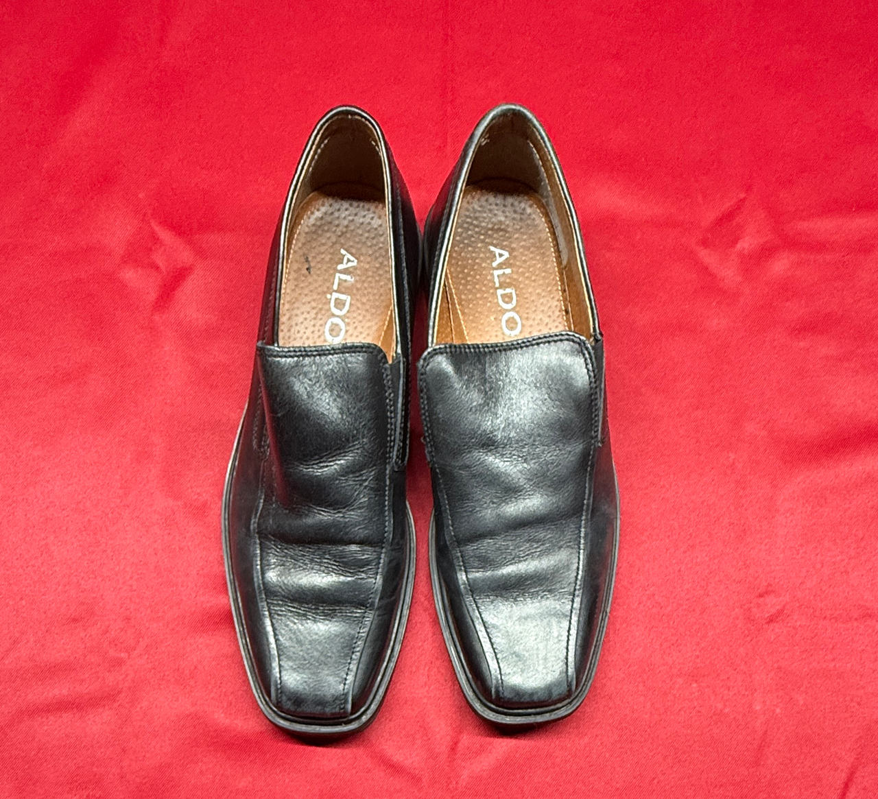 ALDO Men's Black Leather Slip-on Loafers