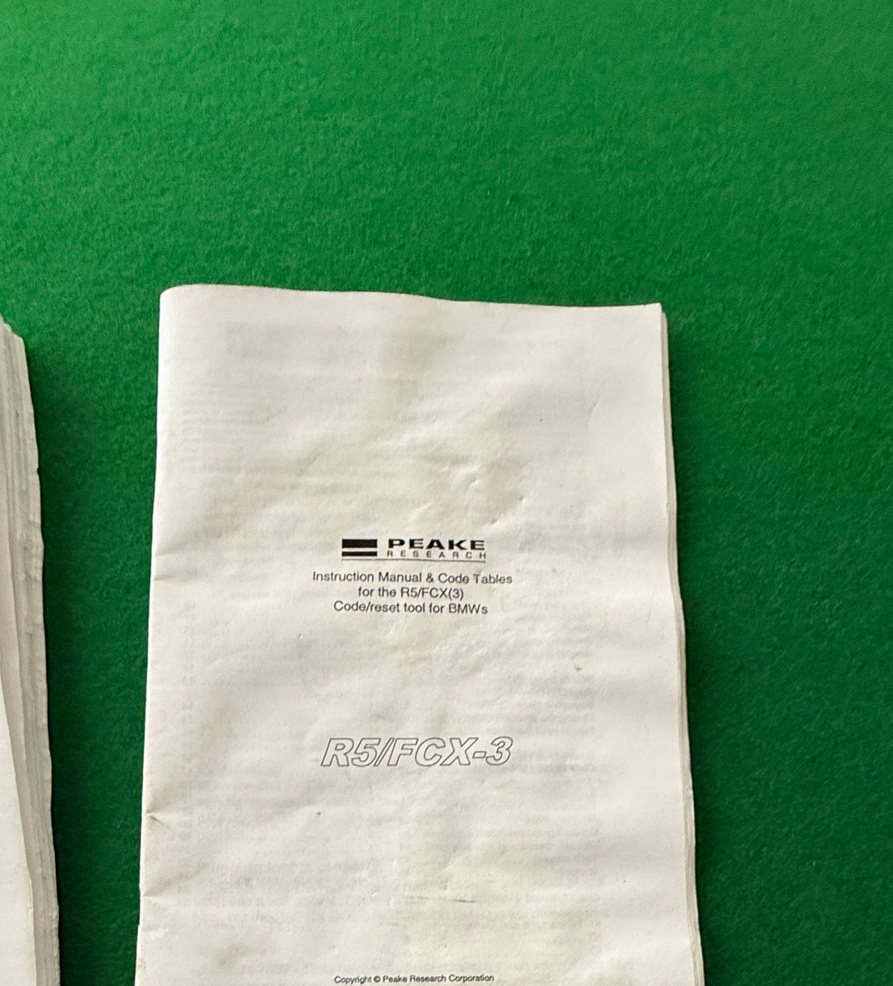 Peake Research R5/FCX-3 Instruction Manual & Code Tables bundle