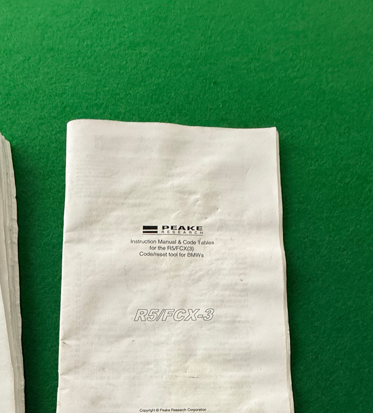Peake Research R5/FCX-3 Instruction Manual & Code Tables bundle
