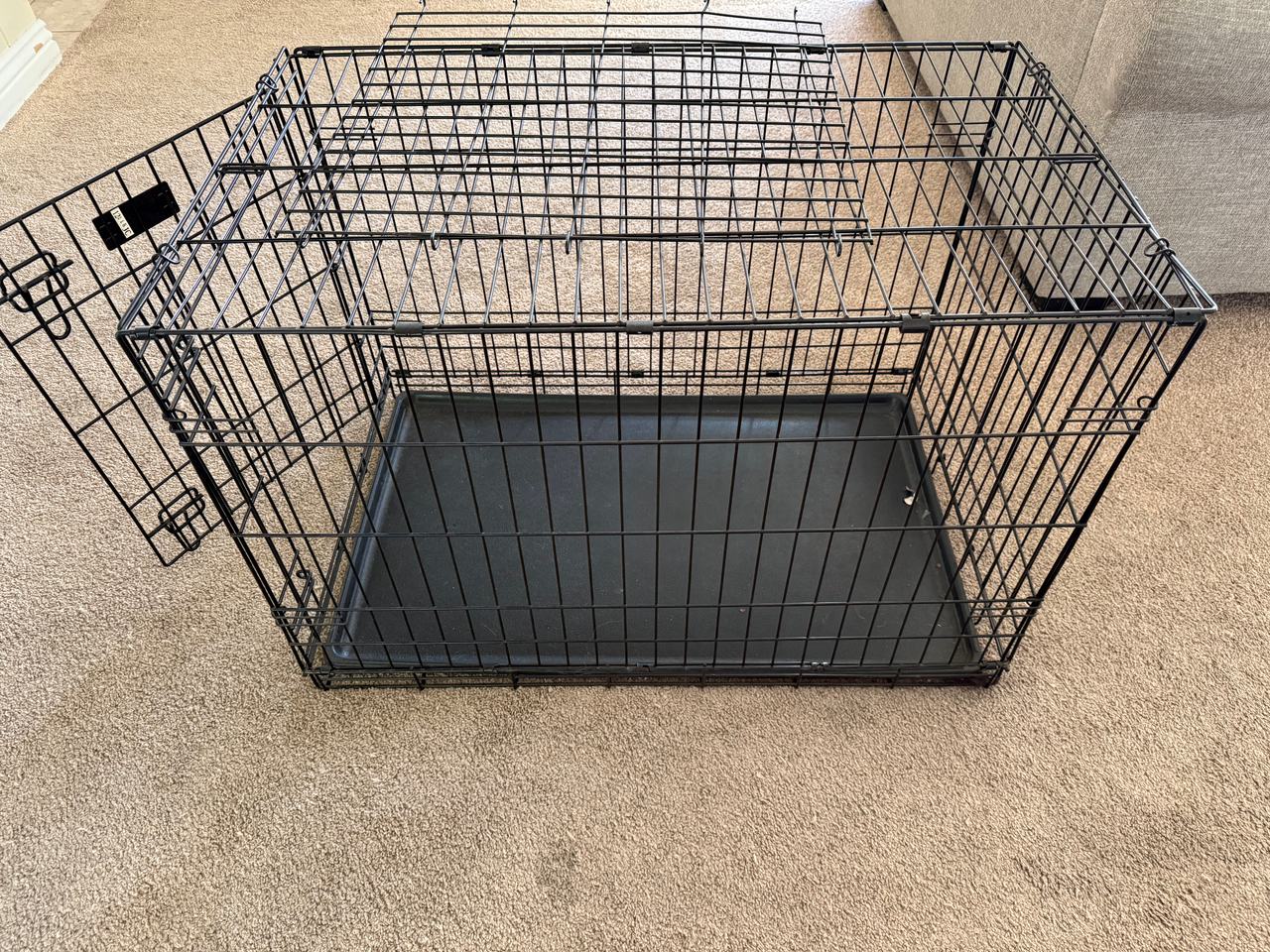 Foldable Metal Dog Crate with Divider