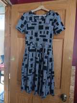 LuLaRoe Nicole Dress Black and White Geometric - Image 2