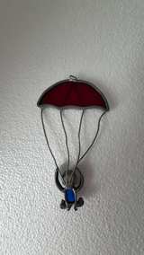 Vintage Stained Glass Paratrooper Suncatcher - Image 3