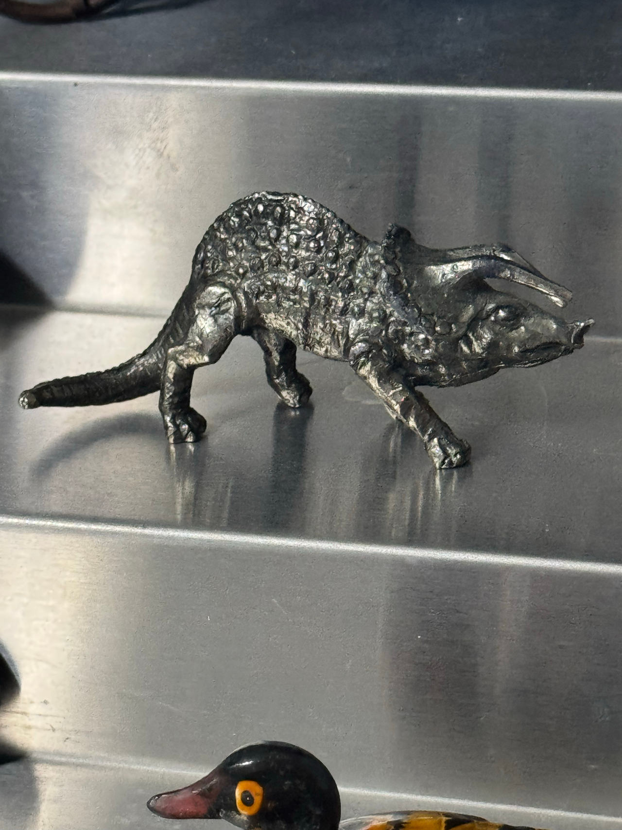 Hudson Pewter Triceratops Dinosaur Figurine