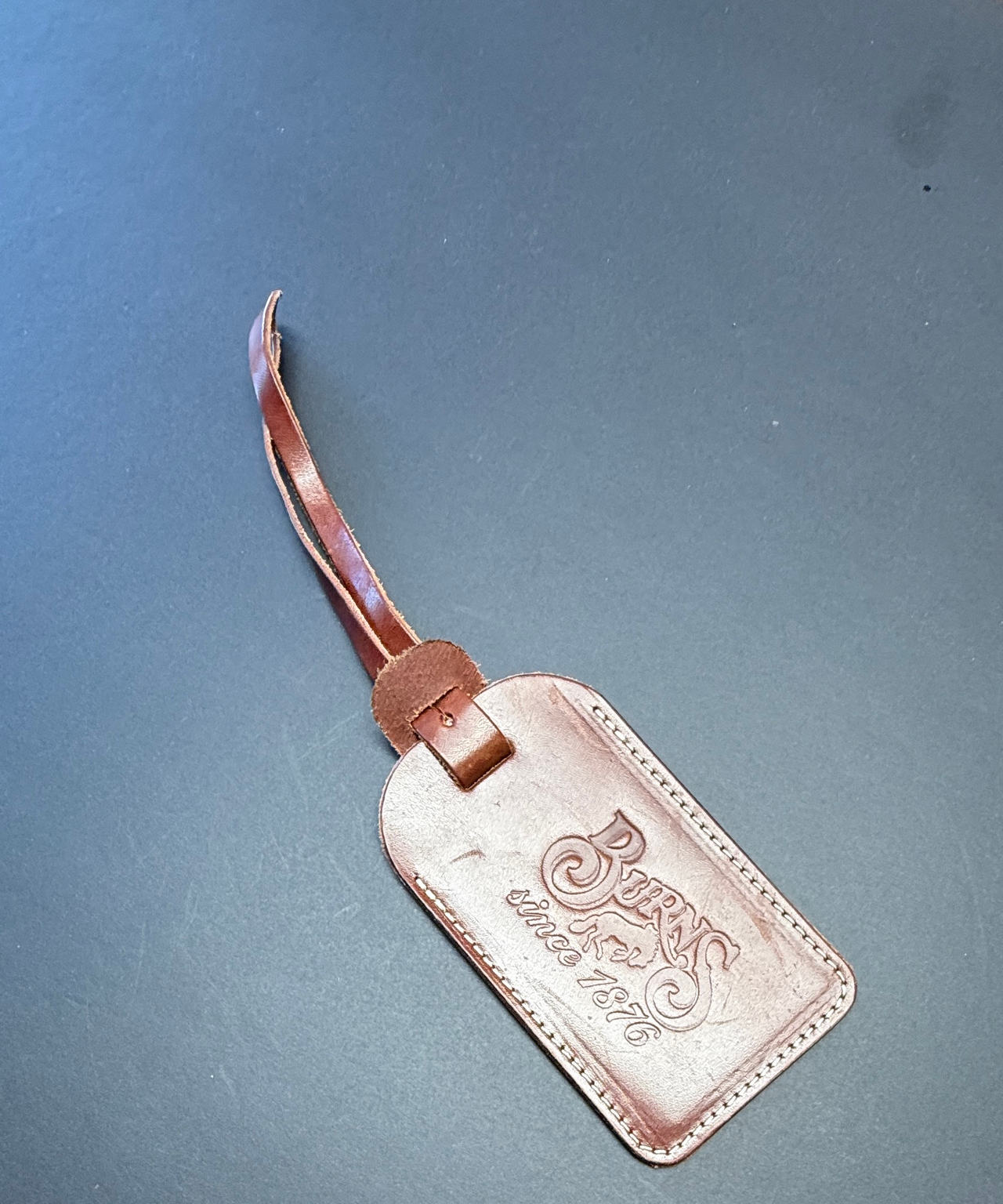 Burns 1876 Leather Luggage Tag