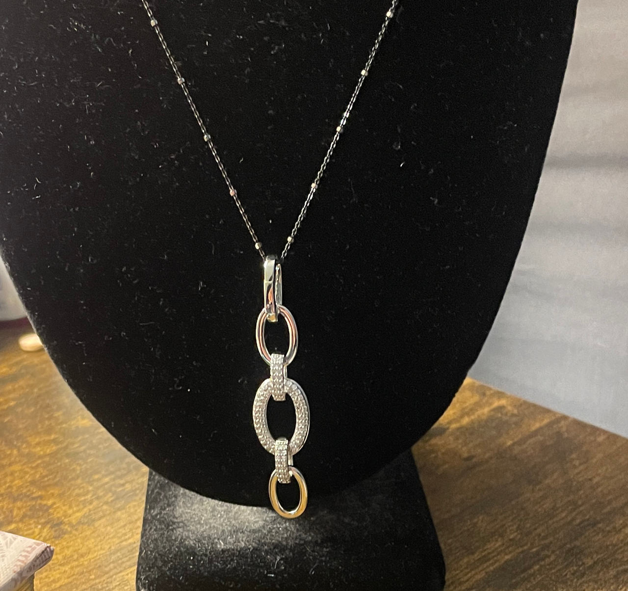 Silpada Sterling Silver Interlocking Pavé Link Necklace