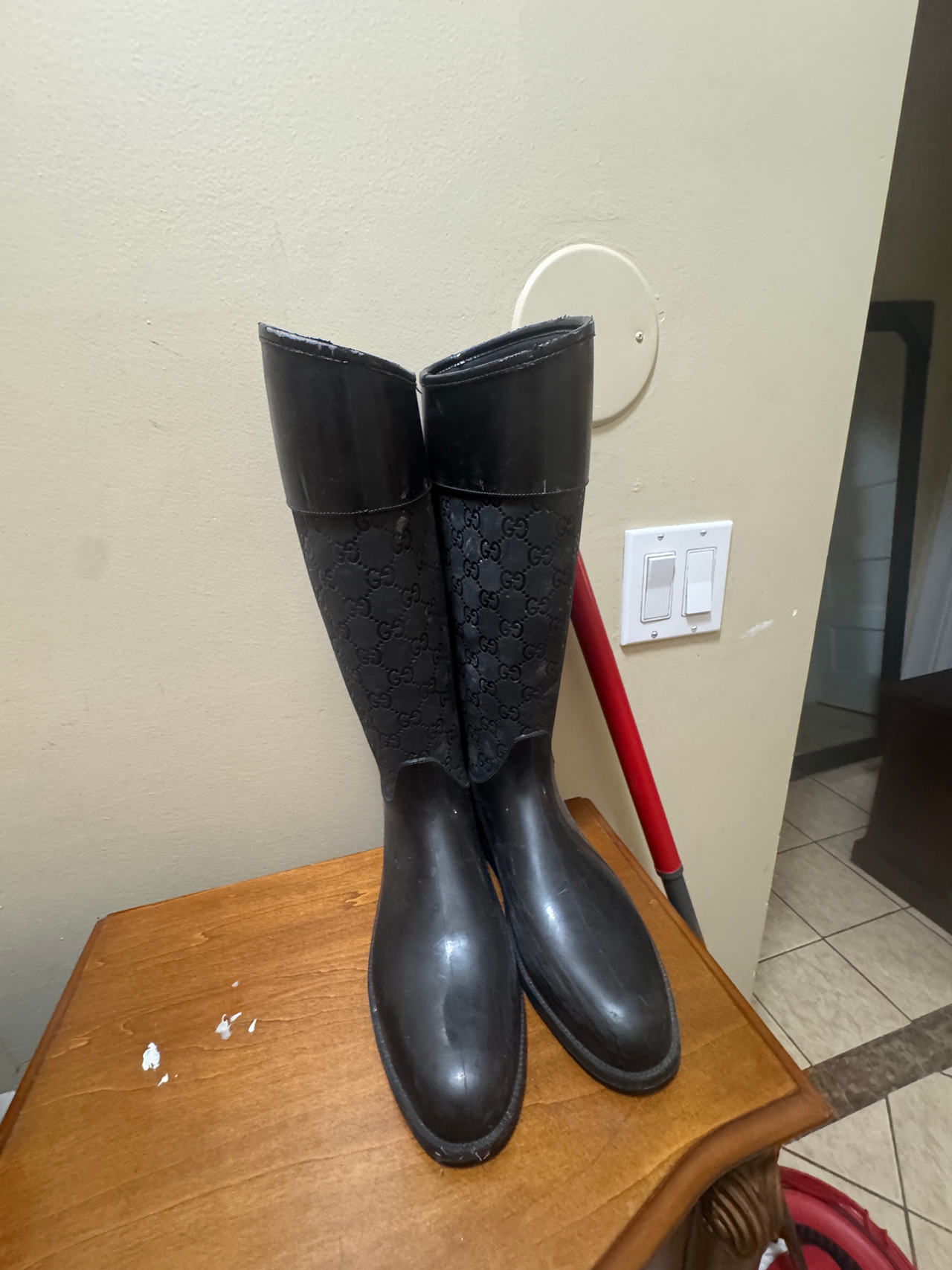 Gucci GG Monogram Rubber Rain Boots
