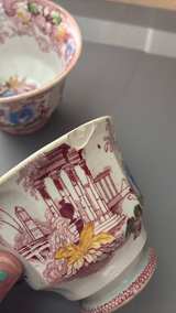 Mason's Vista Pink Ironstone Tea Cups - Image 4