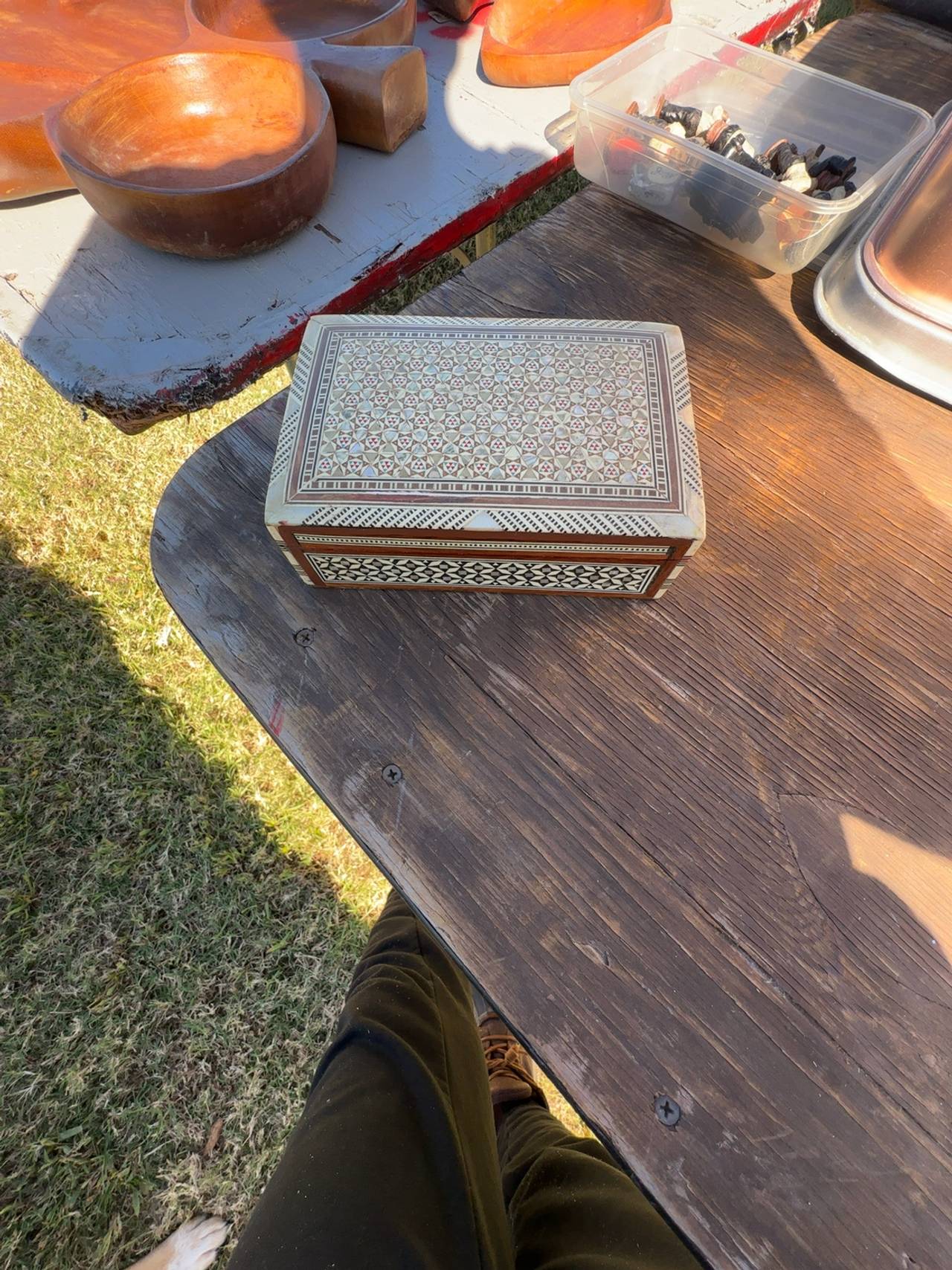 Mother of Pearl Inlaid Wooden Jewelry Box