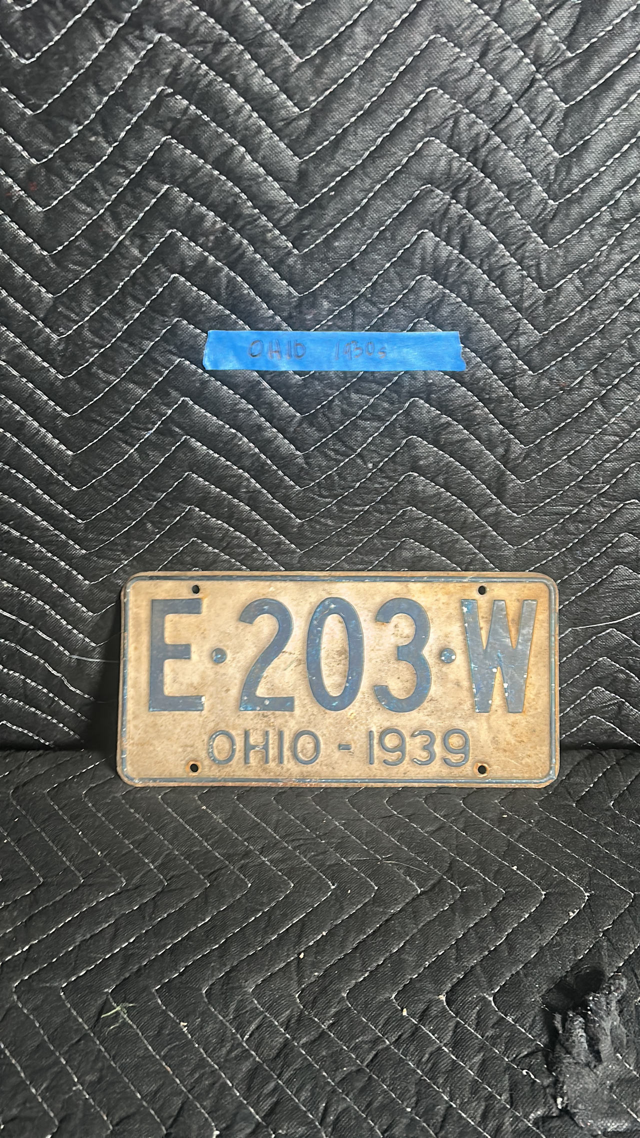 1939 Ohio License Plate