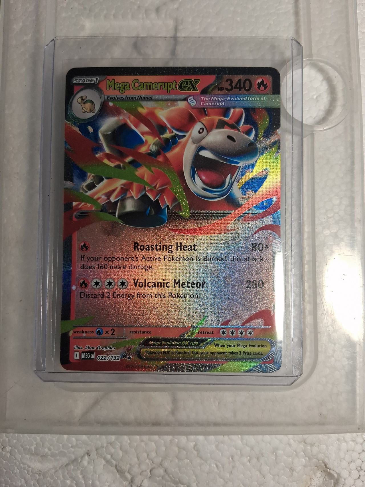 Mega Camerupt EX 022/132 Rainbow Rare (Proxy/Custom)