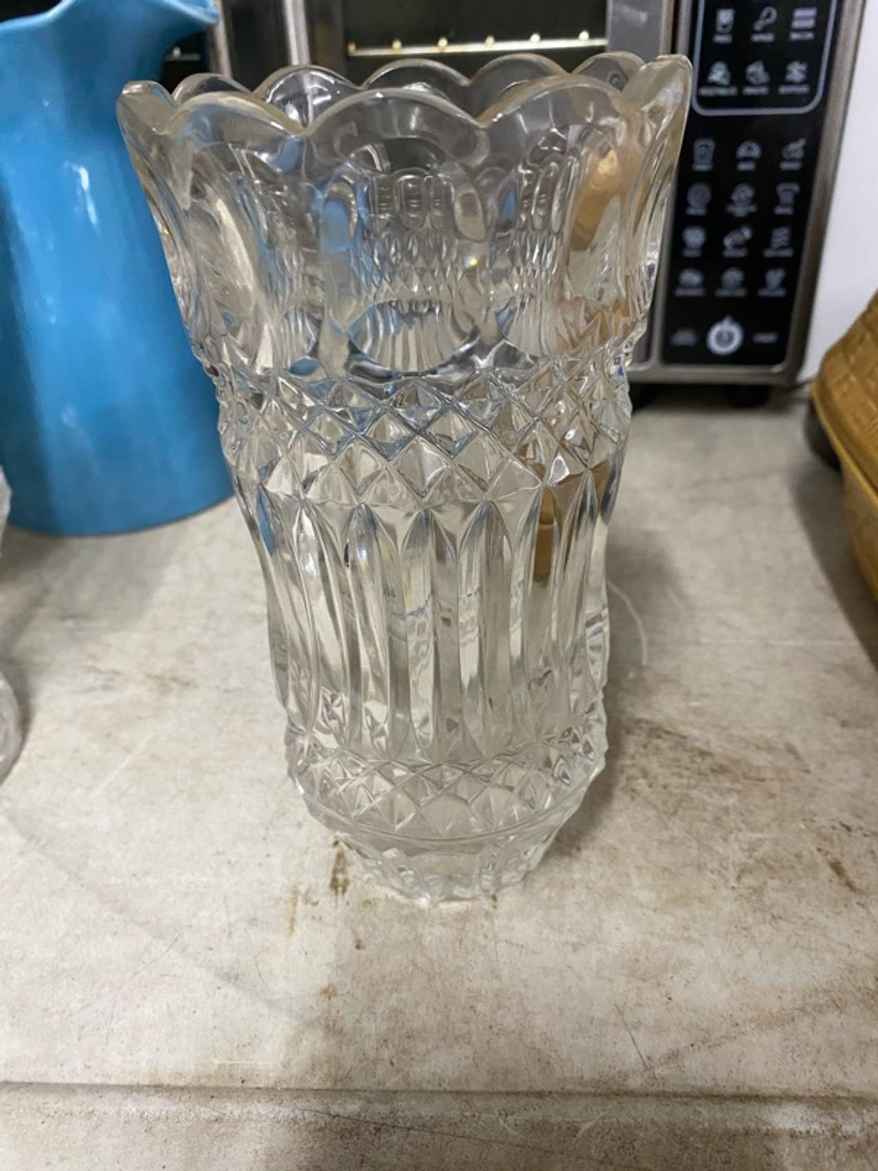 Vintage Cut Crystal Vase 7" Tall