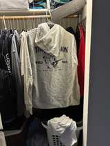 True Religion Hoodie Cream and Baby Blue - Image 3