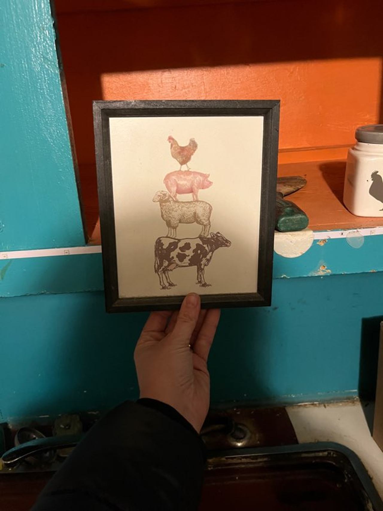 Stacked Farm Animals Framed Wall Art