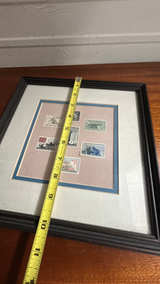 Vintage USPS Civil War Centennial Stamp Enamel Pin Set in Wood Frame - Image 6