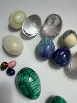Vintage Stone Egg Collection Crystal Paperweights Decorative Mineral Lot - Image 3
