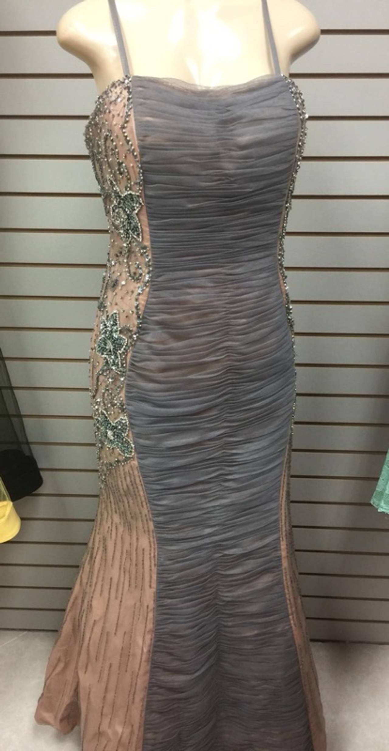 Jovani Iridescent Blue One-Shoulder Evening Gown