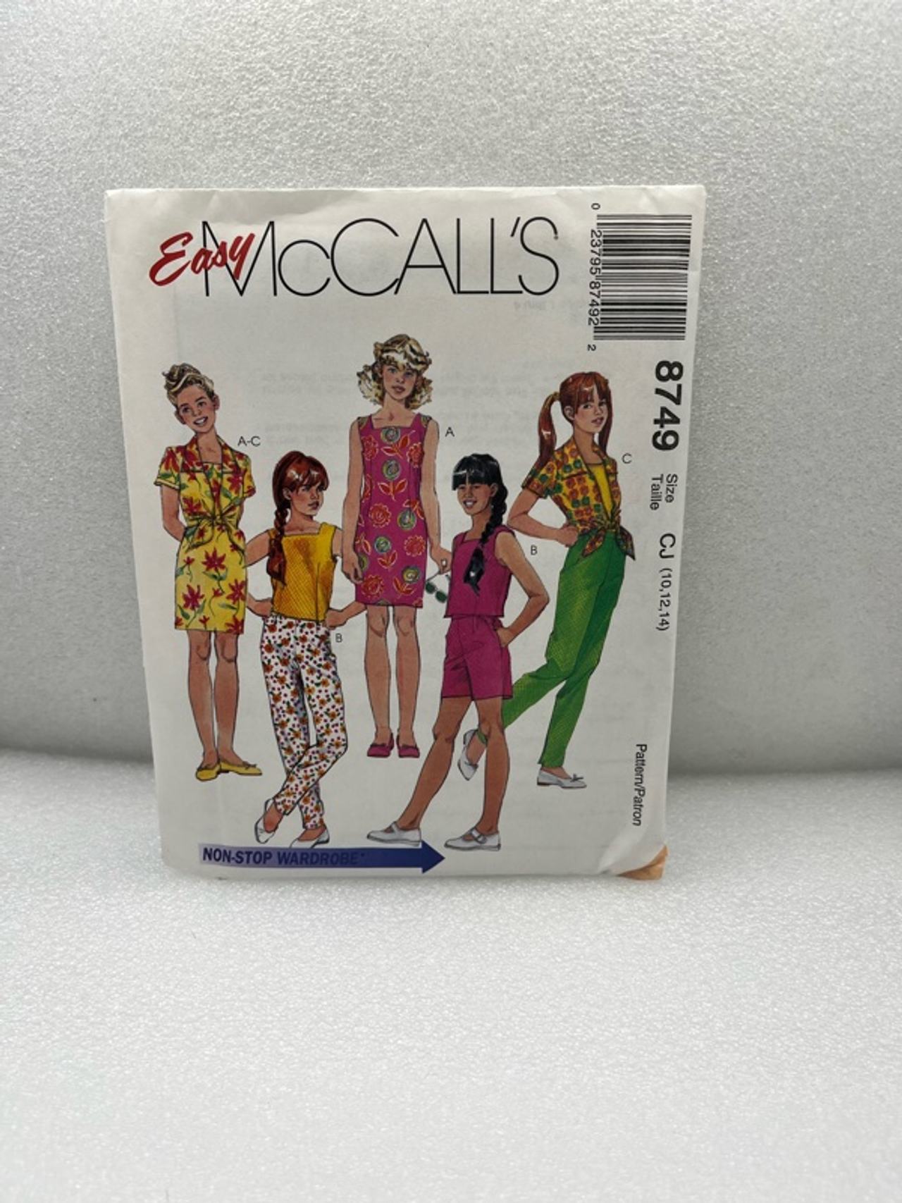 McCall's 8749 Girls Dress, Tank Top, Pants & Shorts Sewing Pattern