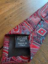 Ermenegildo Zegna Silk Necktie Red Blue Paisley - Image 4