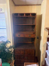 Vintage Campaign Style Hutch Cabinet-set of 2 - Image 1