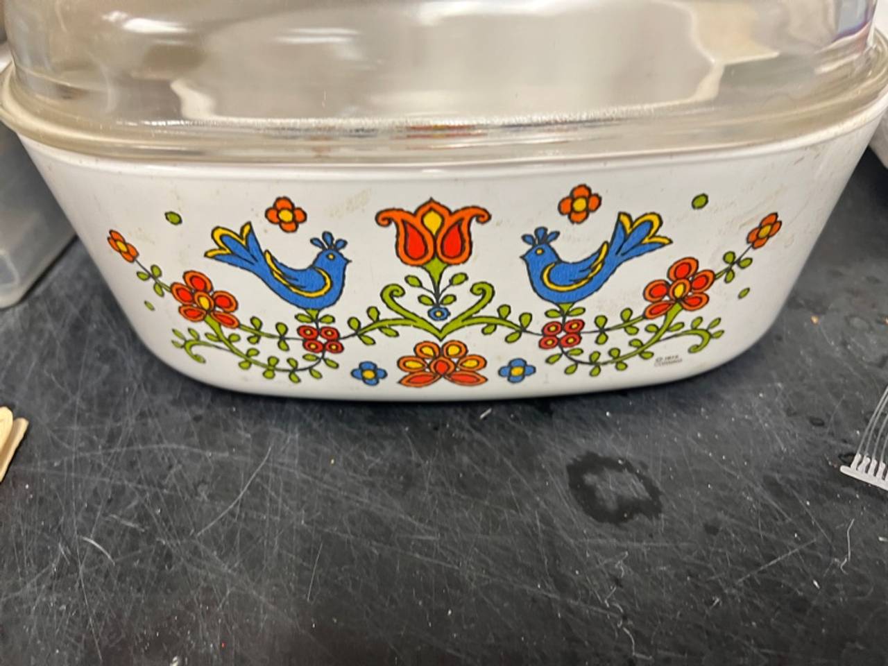 CorningWare Country Festival Blue Bird 2-Quart Casserole Dish