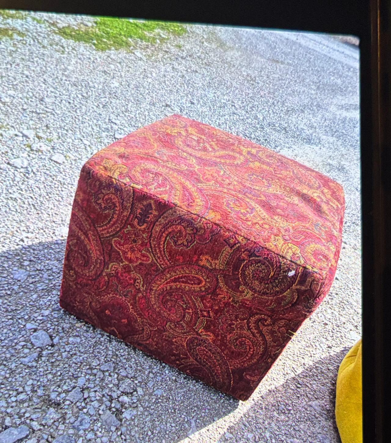 Paisley Upholstered Cube Ottoman