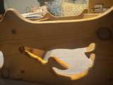 Vintage Handcrafted Wooden Wall Shelf - Image 4