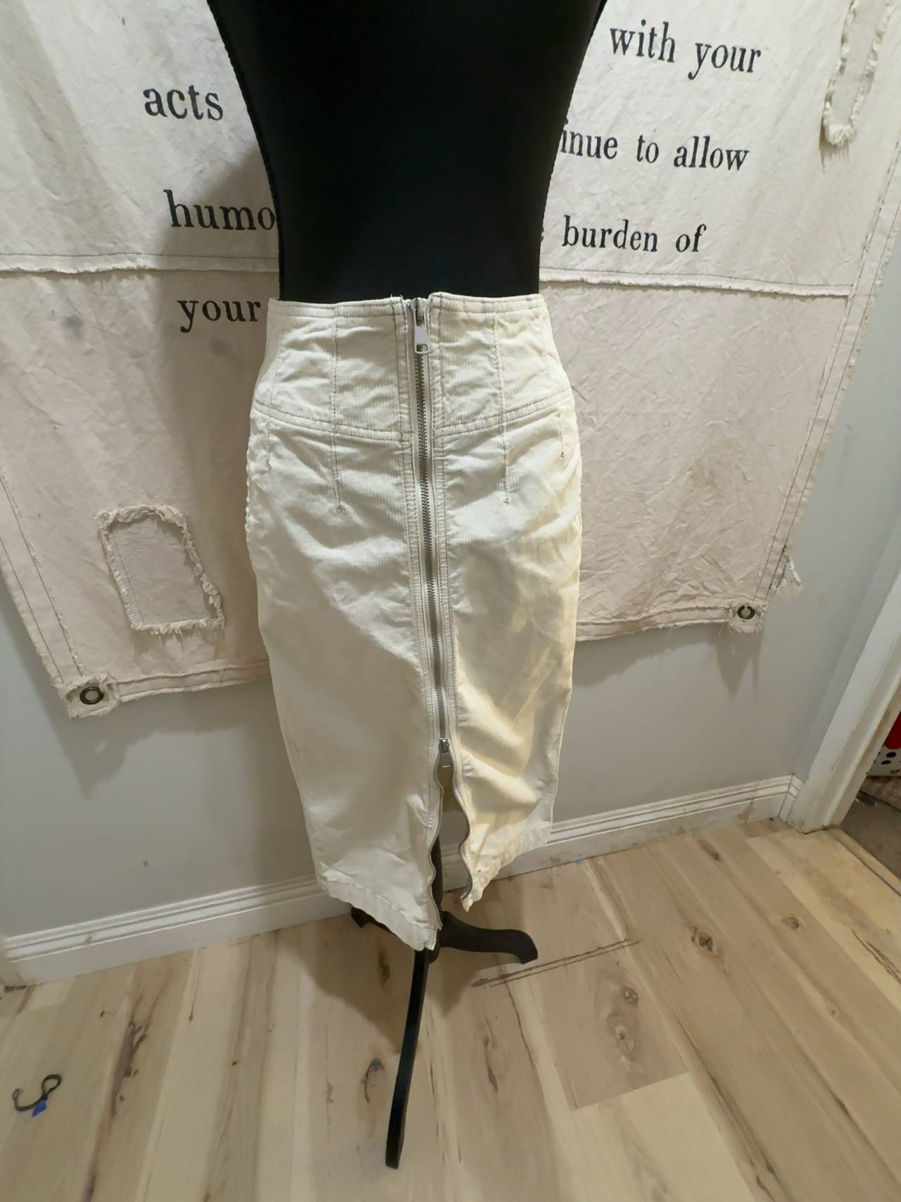 We The Free White Corduroy Skirt