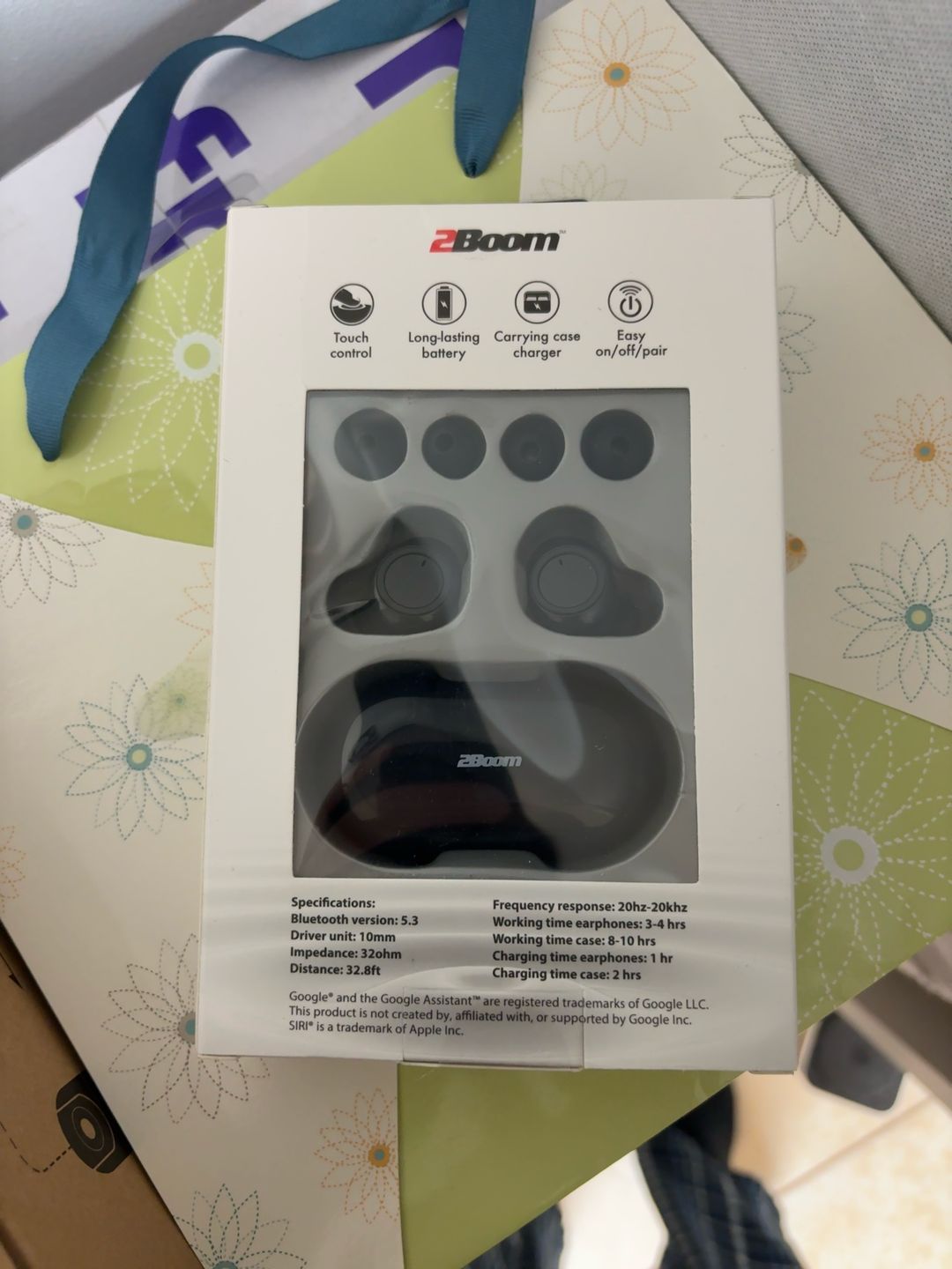 2Boom Vibrant Air True Wireless Earbuds Black