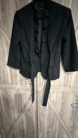 The Limited Black Ruffle Tie Front Blazer Small - Image 4