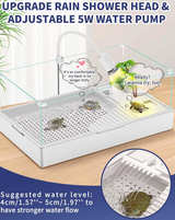 Large Turtle Tank Kit(Tank + Light + Water Pump) Acrylic Turtle Tank Starter Kit - Image 6