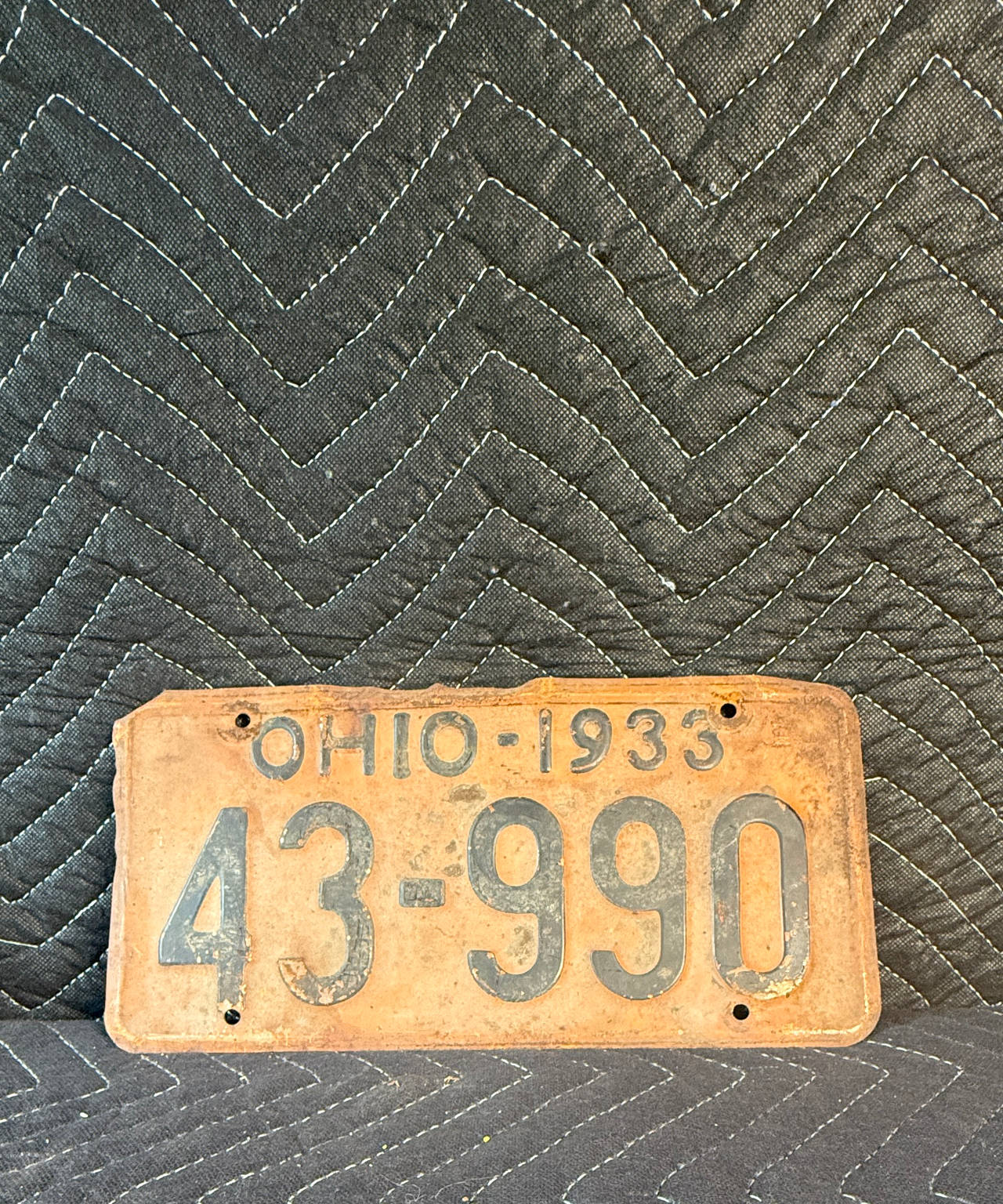 1933 Ohio License Plate