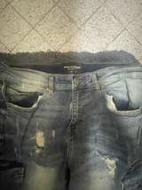 Supply & Demand 32W M Slim Tapered Distressed Blue Jeans  - Image 1