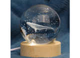3D Crystal Ball Night Lamp, USB Table Colorful LED Wooden Base Crystal Ball - Image 2