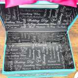 Wedding Card Box Mr & Mrs Teal Pink Bow Rhinestone Bridal Shower Reception Decor - Image 8