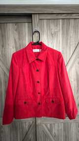Alfred Dunner Red Button Front Jacket with Decorative Stitching  8P - Image 1