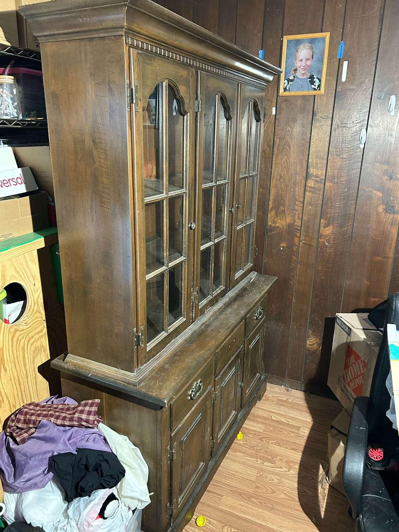 Vintage Wooden China Cabinet Hutch