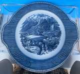 Vtg CURRIER AND IVES Cake Plate "The Rocky Mountains" Underglaze Print USA - Image 4
