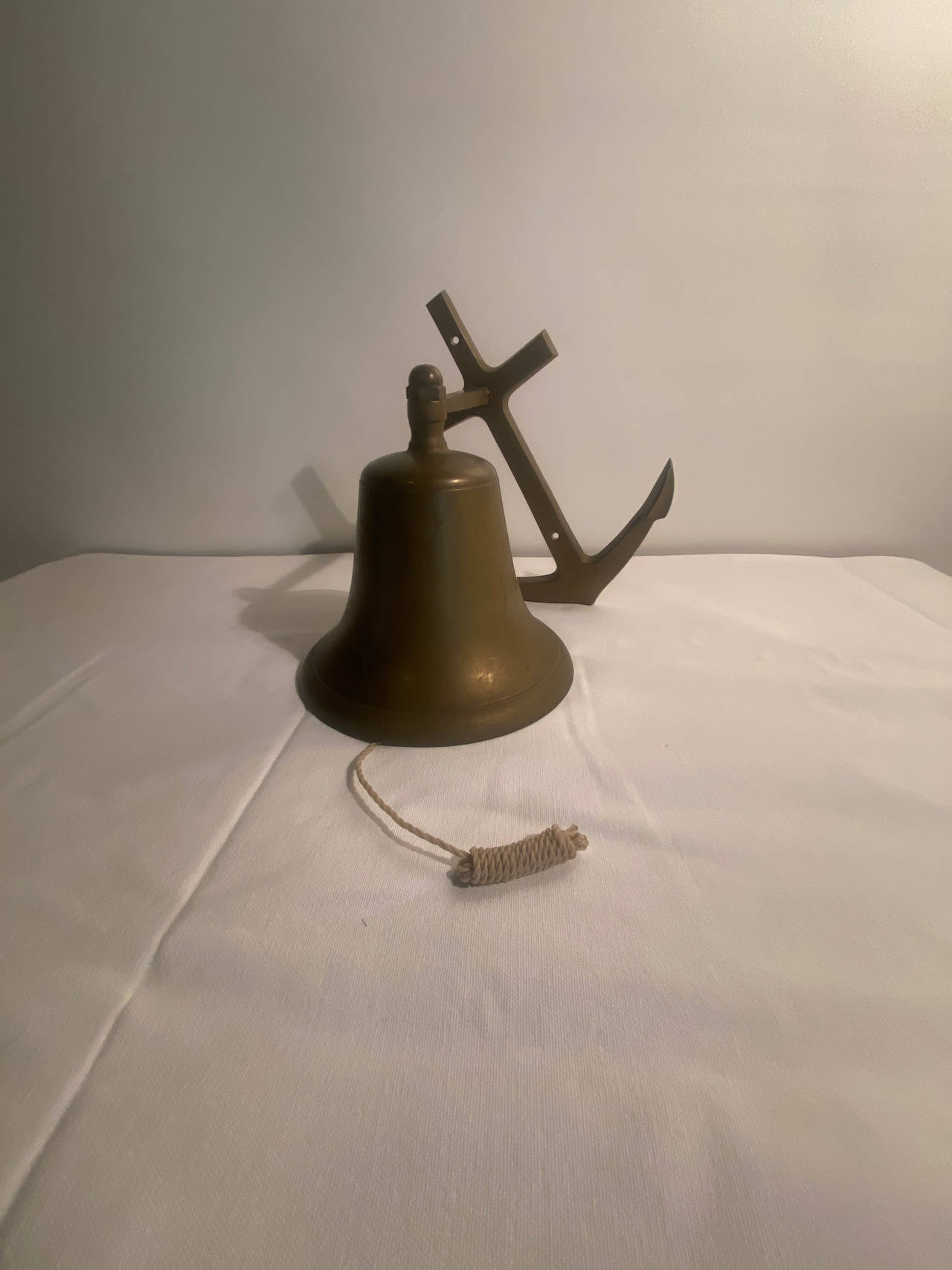Brass Ship's Bell with Anchor Mount
