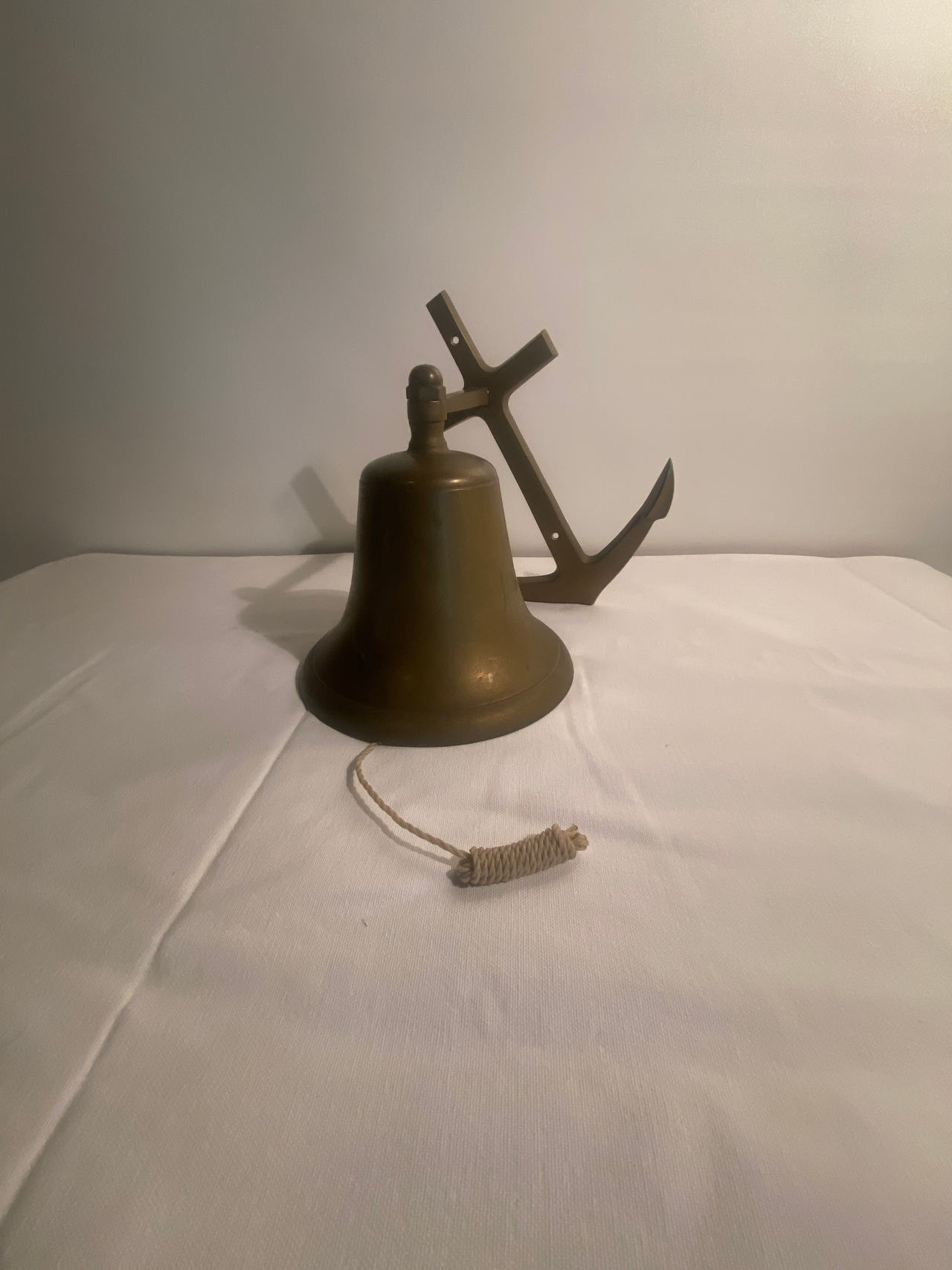 Brass Ship's Bell with Anchor Mount