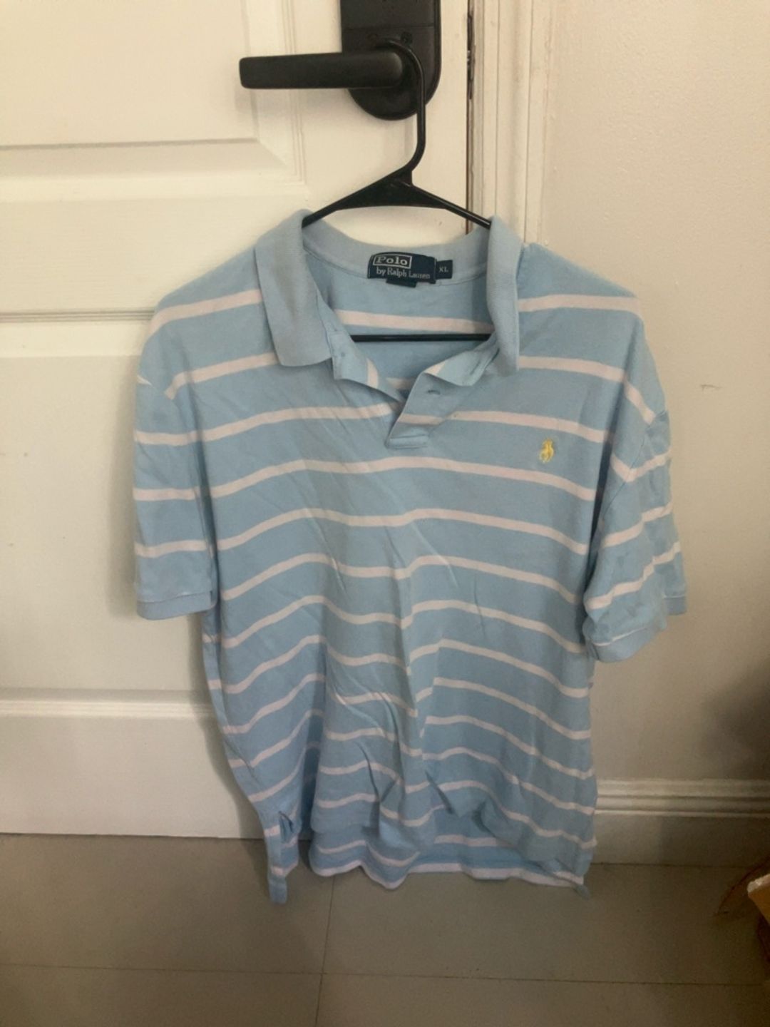 Ralph Lauren Polo Shirt Blue White Stripe