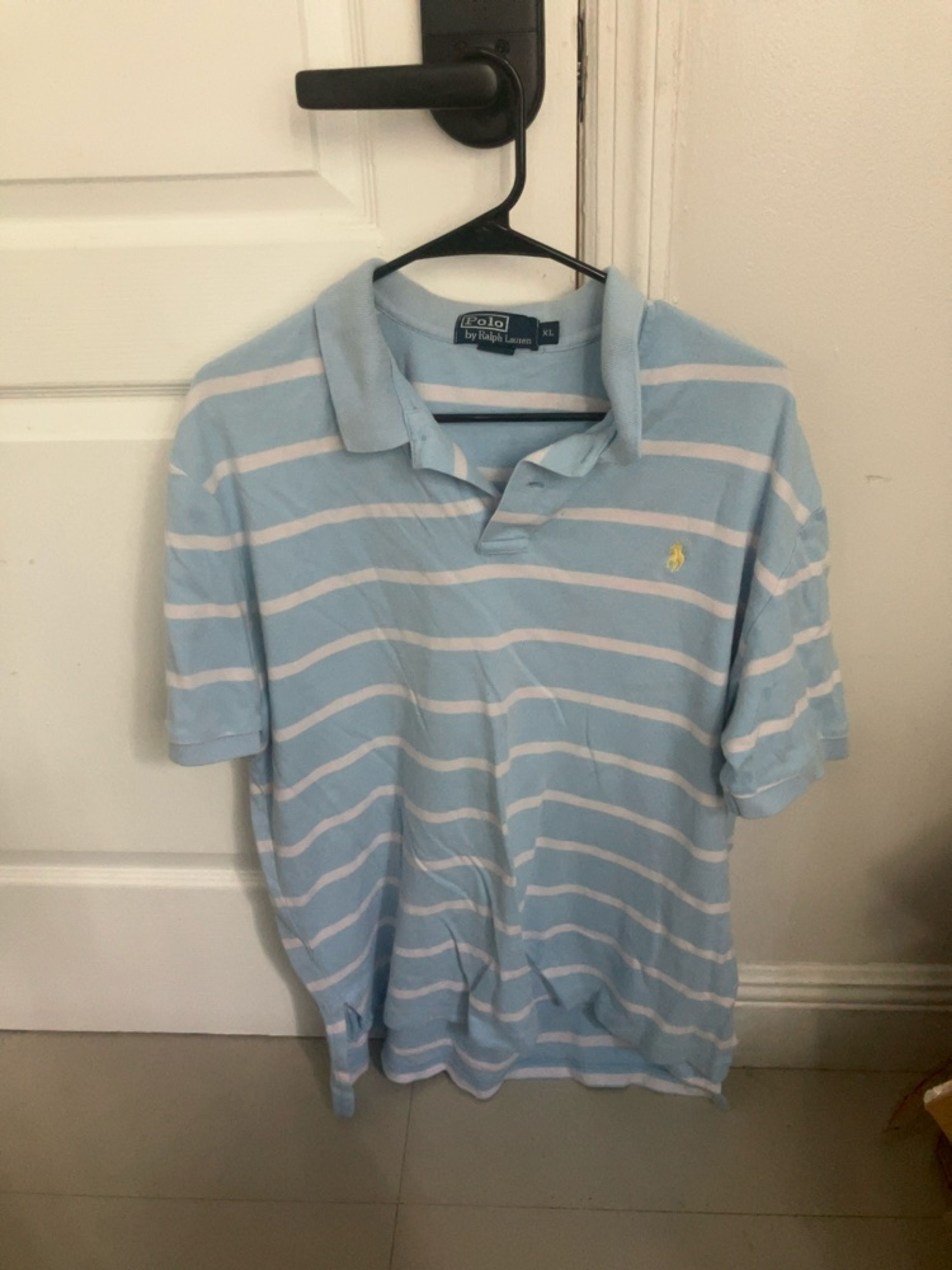 Ralph Lauren Polo Shirt Blue White Stripe